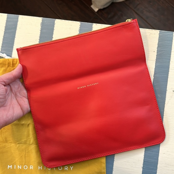 Minor History Red Leather Envelope Clutch - Picture 2 of 7